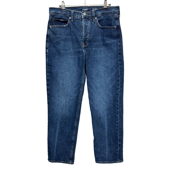 {Old Navy} "Extra High Rise Sky Hi Straight" Dark Blue Trish Tapered Denim Jeans - Picture 7 of 7